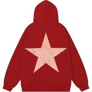 Eden Red Star Hoodies Y2k Oversized Graphic Hoodies Aesthetic Sweat shirt